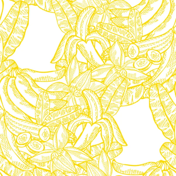 Élégant Motif Sans Couture Avec Des Fruits Banane Éléments Conception — Image vectorielle