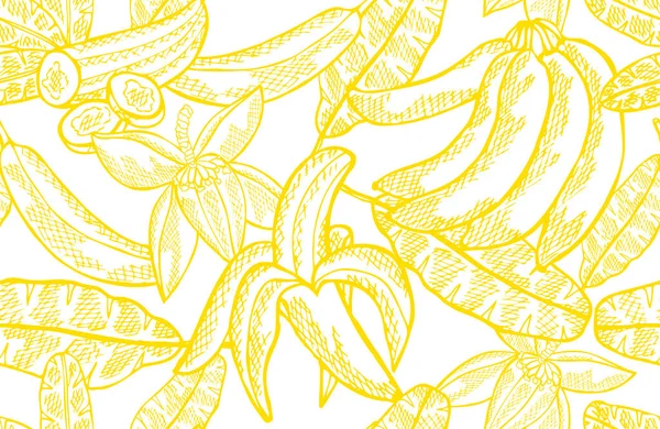 Élégant Motif Sans Couture Avec Des Fruits Banane Éléments Conception — Image vectorielle