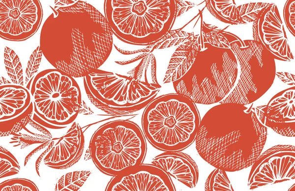 グレープフルーツ デザイン要素とエレガントなシームレスなパターン 招待状 カード ギフトラップ 壁紙のための果物パターン キッチン ベジタリアンのテーマ — ストックベクタ