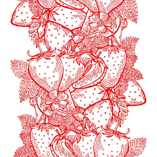 Elegant Naadloos Patroon Met Aardbeienvruchten Design Elementen Fruit Patroon Voor — Stockvector