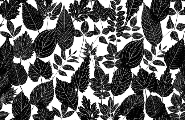 Елегантний Безшовний Візерунок Намальованими Руками Листям Елементами Дизайну Квітковий Візерунок — стоковий вектор