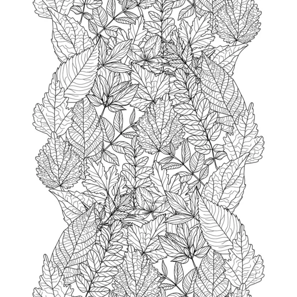 Elegantní Bezešvý Vzor Ručně Kreslenými Listy Designové Prvky Květinový Vzor — Stockový vektor