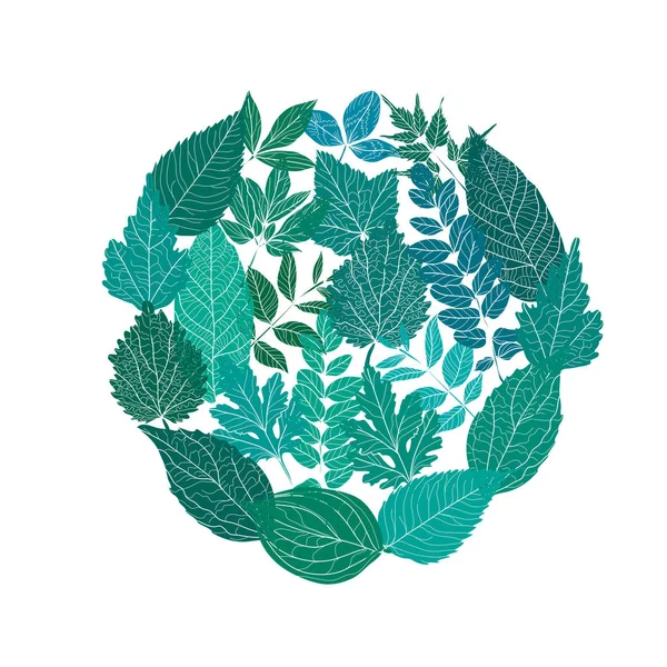 装饰手绘树叶 设计元素 可用于卡片 邀请函 平面设计 线条艺术风格的花卉背景 — 图库矢量图片