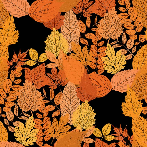 Elegant Seamless Pattern Hand Drawn Leaves Design Elements Floral Pattern — Stock Vector