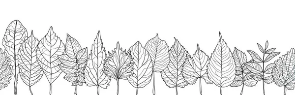 Κομψό Μοτίβο Χωρίς Ραφή Φύλλα Ζωγραφισμένα Στο Χέρι Στοιχεία Σχεδιασμού — Διανυσματικό Αρχείο