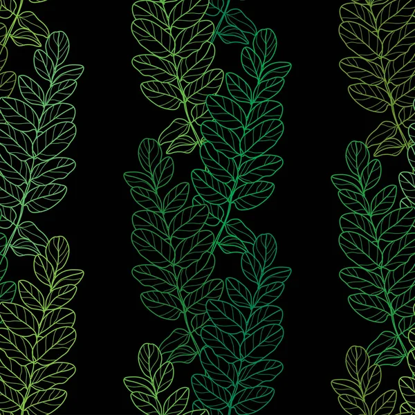 Elle Çizilmiş Yapraklarla Tasarım Elementleriyle Zarif Pürüzsüz Bir Desen Davetiyeler — Stok Vektör