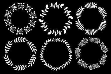 Zarif dekoratif çiçek yaprağı seti, tasarım elementi. Düğün, bebek partisi, anneler günü, sevgililer günü, davetiyeler, davetiyeler için kullanılabilir.