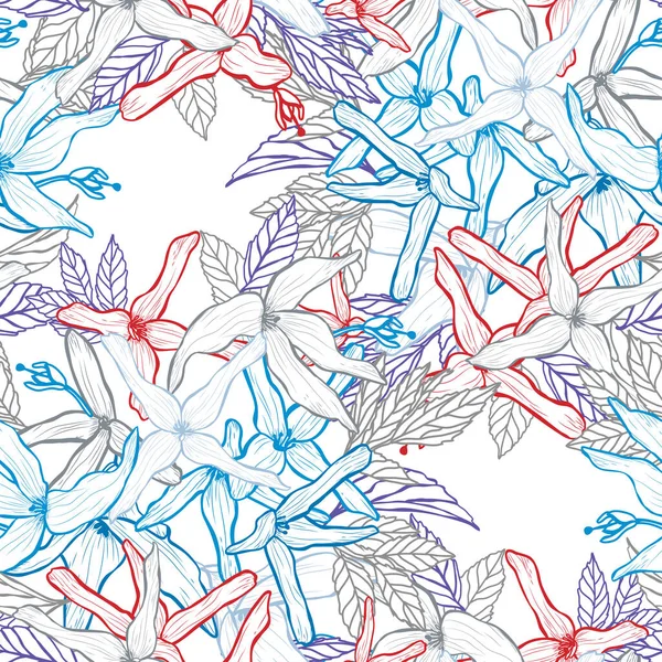 Elegantes Nahtloses Muster Mit Forsythienblüten Designelementen Blumenmuster Für Einladungen Karten — Stockvektor