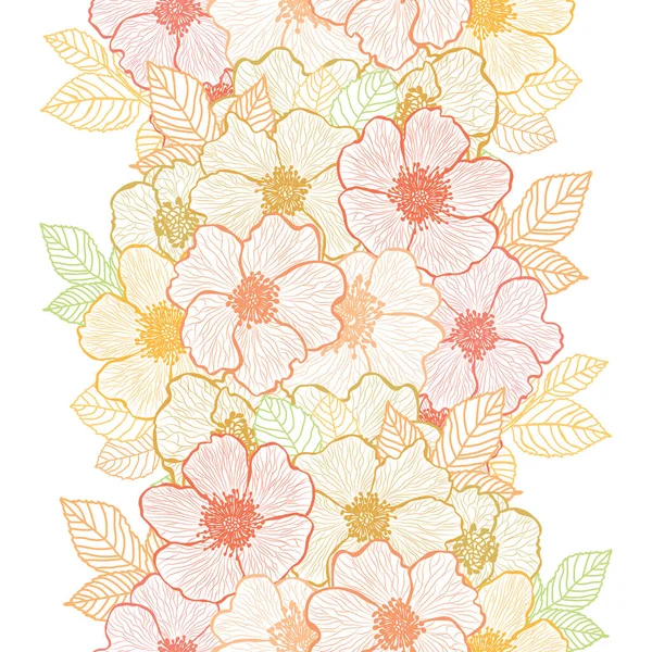 Κομψό Σχέδιο Χωρίς Ραφή Λουλούδια Dogrose Στοιχεία Σχεδιασμού Floral Μοτίβο — Διανυσματικό Αρχείο