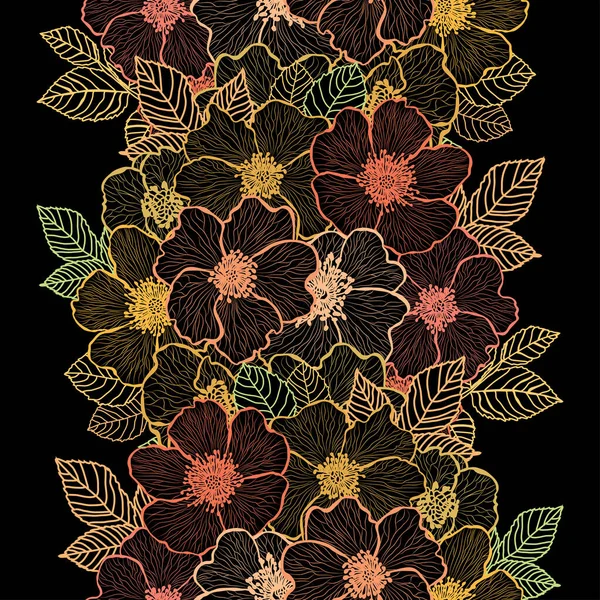 Елегантний Безшовний Візерунок Квітами Догроуза Елементами Дизайну Квітковий Візерунок Запрошень — стоковий вектор