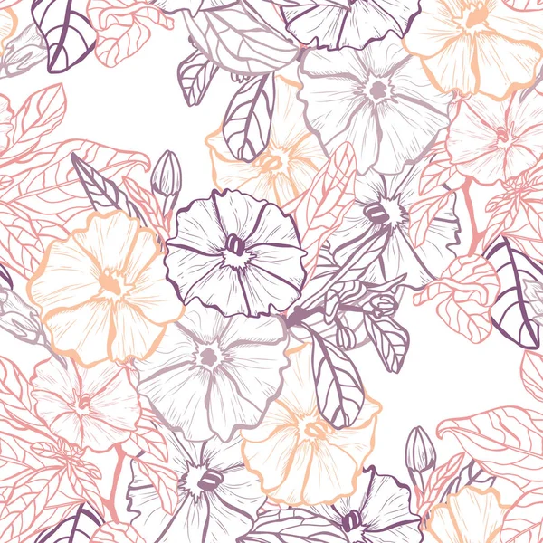 Elegante Naadloze Patroon Met Clematis Bloemen Design Elementen Bloemen Patroon — Stockvector