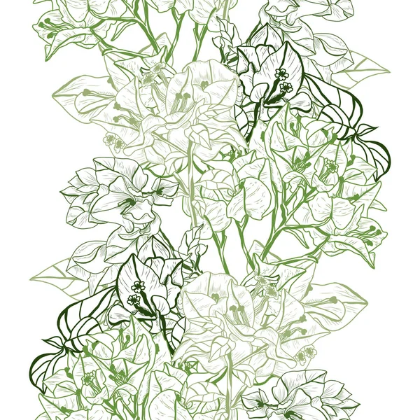 Elegante Nahtlose Muster Mit Bougainvillea Blumen Designelemente Blumenmuster Für Einladungen — Stockvektor