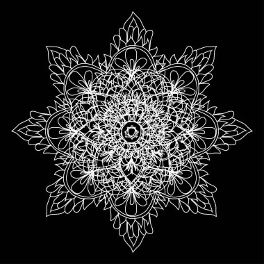 Dekoratif el çizimi mandala, tasarım elementi. Kartlar, davetiyeler, afişler, posterler, baskı tasarımı için kullanılabilir. Mandala arkaplanı