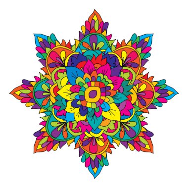 Dekoratif el çizimi mandala, tasarım elementi. Kartlar, davetiyeler, afişler, posterler, baskı tasarımı için kullanılabilir. Mandala arkaplanı