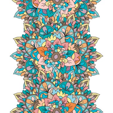 Elle çizilmiş mandalalarla, tasarım elementleriyle zarif, pürüzsüz bir desen. Davetiyeler için mandala deseni, tebrik kartları, hatıra defteri, baskı, hediye paketi, imalat