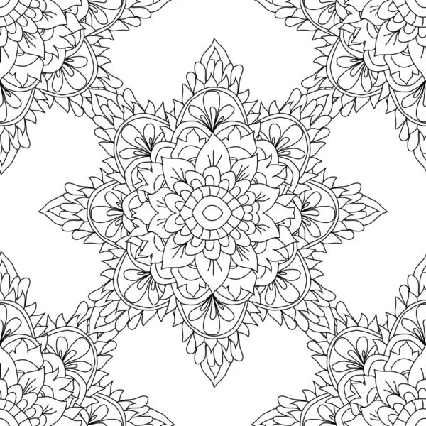 Elegant Naadloos Patroon Met Handgetekende Mandala Design Elementen Mandala Patroon — Stockvector