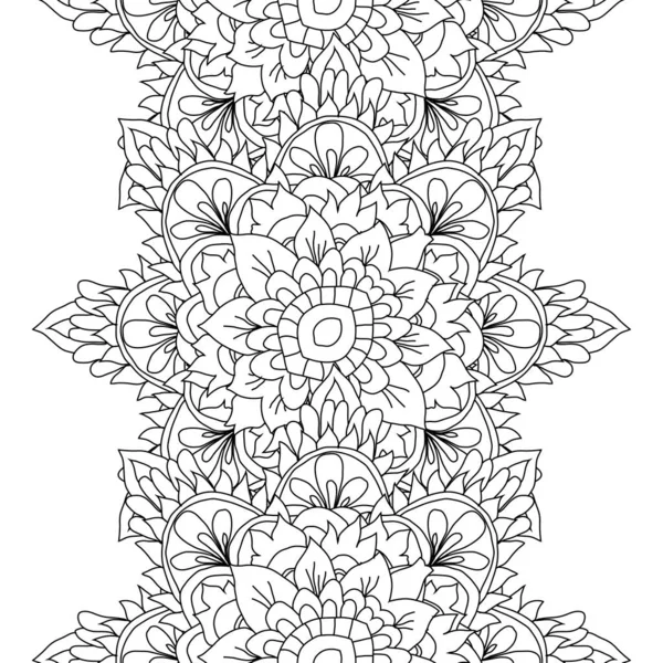 Elegante Patrón Sin Costuras Con Mandalas Dibujadas Mano Elementos Diseño — Vector de stock