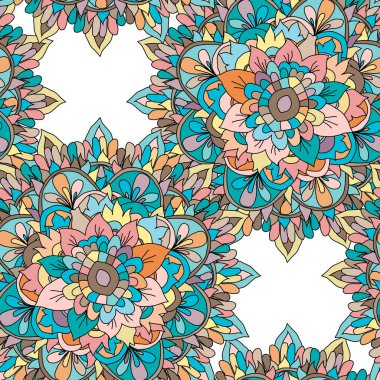 Elle çizilmiş mandalalarla, tasarım elementleriyle zarif, pürüzsüz bir desen. Davetiyeler için mandala deseni, tebrik kartları, hatıra defteri, baskı, hediye paketi, imalat