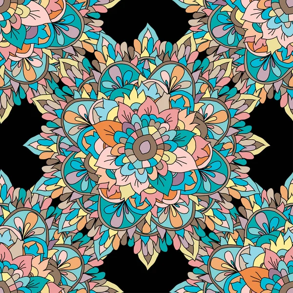 Modèle Élégant Sans Couture Avec Mandalas Dessinés Main Éléments Conception — Image vectorielle