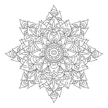 Dekoratif el çizimi mandala, tasarım elementi. Kartlar, davetiyeler, afişler, posterler, baskı tasarımı için kullanılabilir. Mandala arkaplanı
