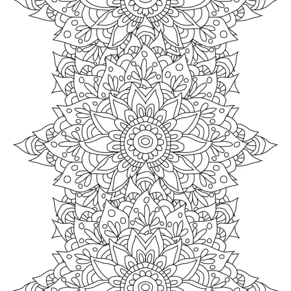 Элегантный Бесшовный Узор Нарисованными Вручную Мандалами Элементами Дизайна Мандала Шаблон — стоковый вектор
