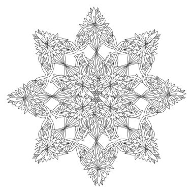 Dekoratif el çizimi mandala, tasarım elementi. Kartlar, davetiyeler, afişler, posterler, baskı tasarımı için kullanılabilir. Mandala arkaplanı