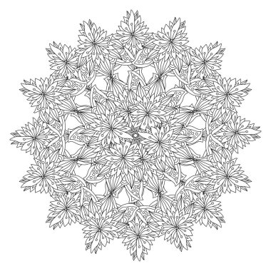 Dekoratif el çizimi mandala, tasarım elementi. Kartlar, davetiyeler, afişler, posterler, baskı tasarımı için kullanılabilir. Mandala arkaplanı