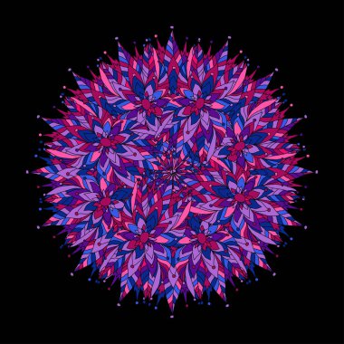 Dekoratif el çizimi mandala, tasarım elementi. Kartlar, davetiyeler, afişler, posterler, baskı tasarımı için kullanılabilir. Mandala arkaplanı