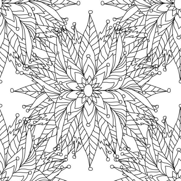 Elegant Seamless Pattern Hand Drawn Mandalas Design Elements Mandala Pattern — Stock Vector