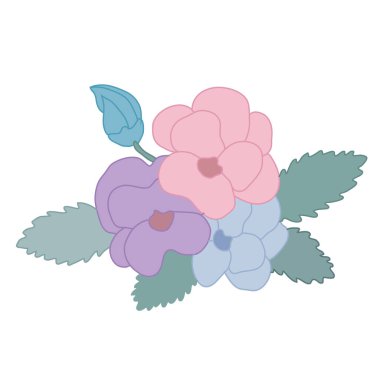 Dekoratif soyut ibne çiçekleri, tasarım elementleri. Kartlar, davetiyeler, afişler, posterler, baskı tasarımı için kullanılabilir. Sanat tarzında çiçek arkaplanı