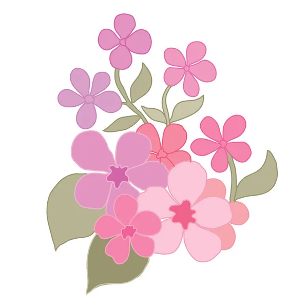 装饰抽象花 设计元素 可用于贺卡 平面设计 线条艺术风格的花卉背景 — 图库矢量图片