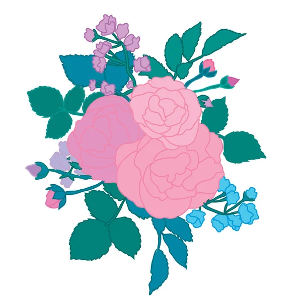装飾抽象的なバラの花 デザイン要素 カード 招待状 バナー ポスター 印刷デザインに使用できます ラインアートスタイルの花の背景 — ストックベクタ