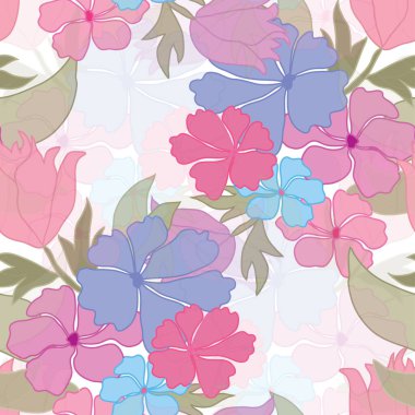 Soyut çiçekleri ve tasarım elementleri olan zarif, pürüzsüz bir desen. Davetiyeler, kartlar, baskı, hediye paketi, imalat, tekstil, kumaş, duvar kağıtları için çiçek deseni