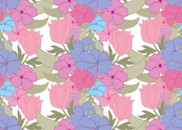 Elegant Naadloos Patroon Met Abstracte Bloemen Design Elementen Bloemen Patroon — Stockvector