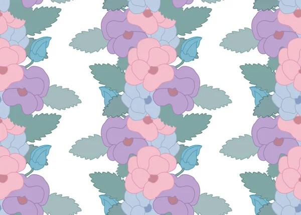 Élégant Motif Sans Couture Avec Des Fleurs Panachées Des Éléments — Image vectorielle