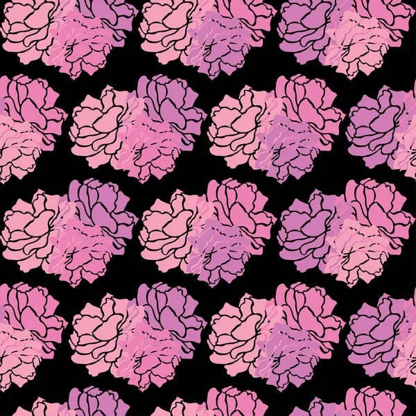 Élégant Motif Sans Couture Avec Des Fleurs Roses Des Éléments — Image vectorielle