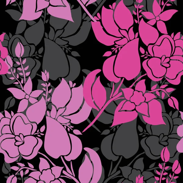抽象的な花 デザイン要素とエレガントなシームレスなパターン 招待状 カード ギフトラップ ファブリック 壁紙のための花のパターン — ストックベクタ