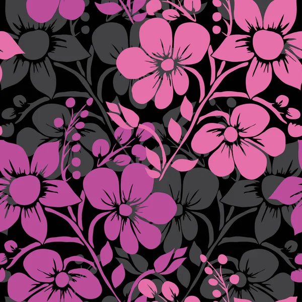 Padrão Sem Costura Elegante Com Flores Abstratas Elementos Design Padrão —  Vetores de Stock