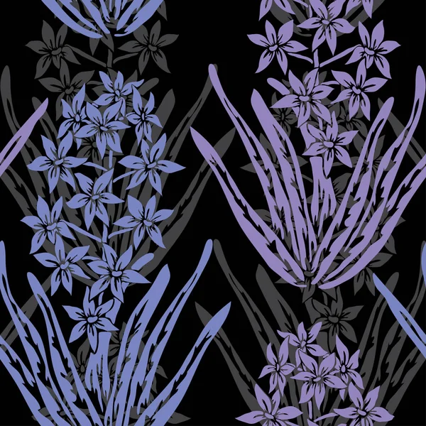 ヒヤシンスの花 デザイン要素とエレガントなシームレスなパターン 招待状 カード ギフトラップ ファブリック 壁紙のための花のパターン — ストックベクタ