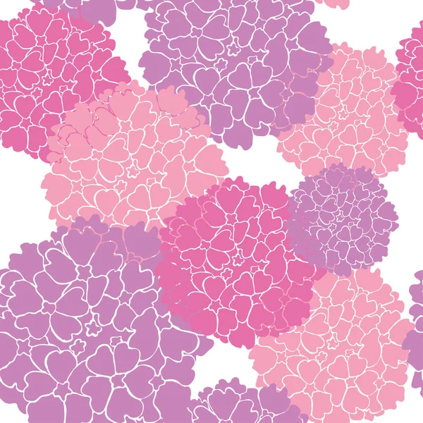 Κομψό Σχέδιο Χωρίς Ραφή Λουλούδια Verbena Στοιχεία Σχεδιασμού Floral Μοτίβο — Διανυσματικό Αρχείο