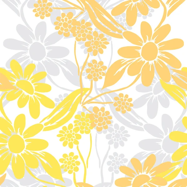 Elegant Seamless Pattern Chamomile Flowers Design Elements Floral Pattern Invitations — Stock Vector