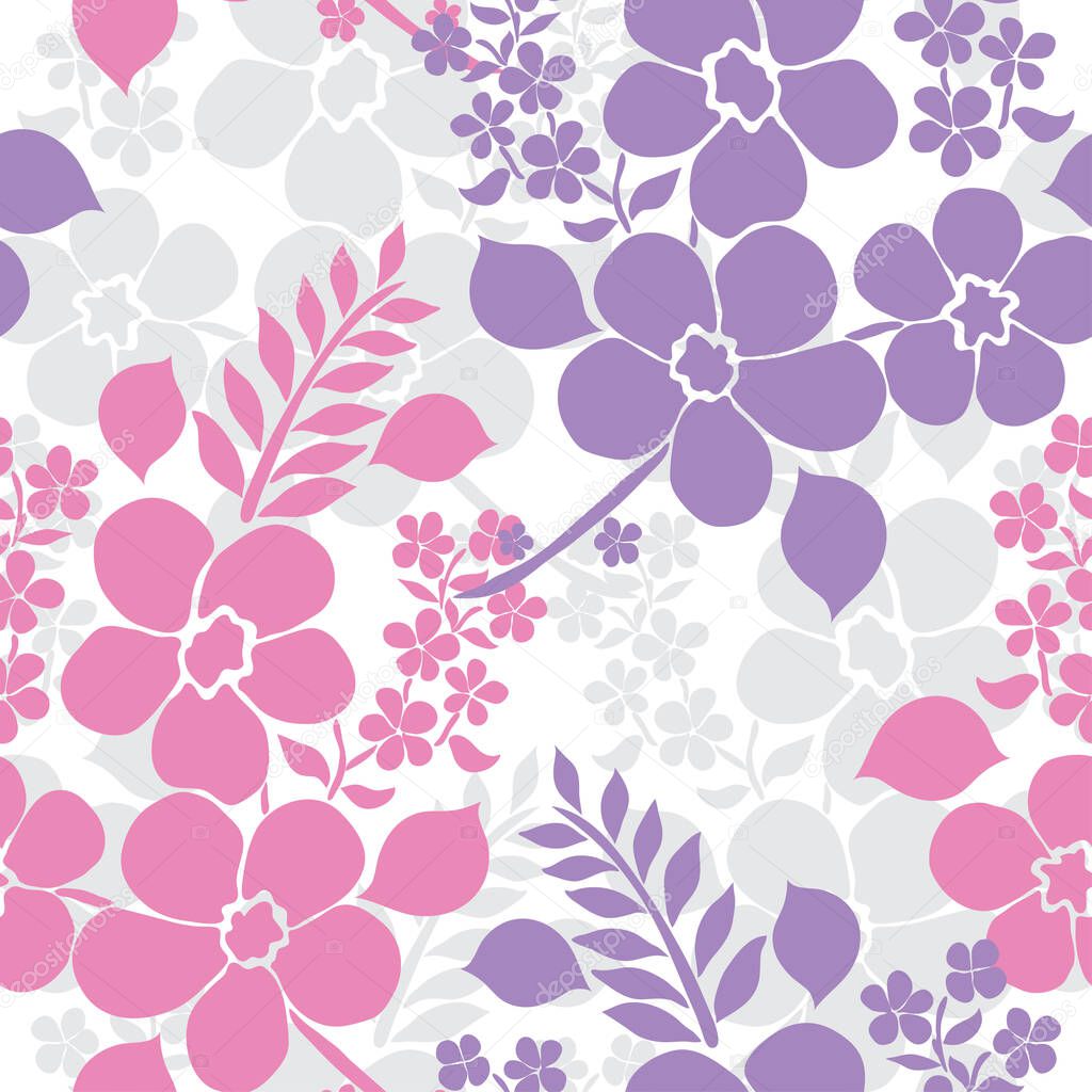 Elegant seamless pattern with abstract flowers, design elements. Floral  pattern for invitations, cards, print, gift wrap, manufacturing, textile, fabric, wallpapers