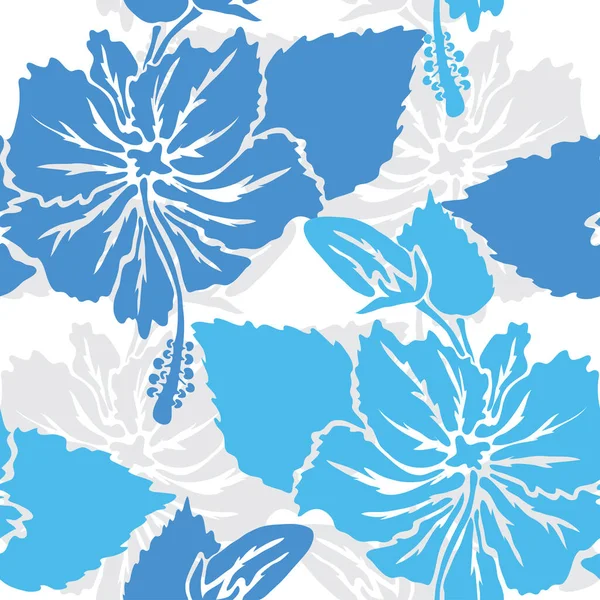 Elegante Patrón Sin Costuras Con Flores Hibisco Elementos Diseño Patrón — Archivo Imágenes Vectoriales
