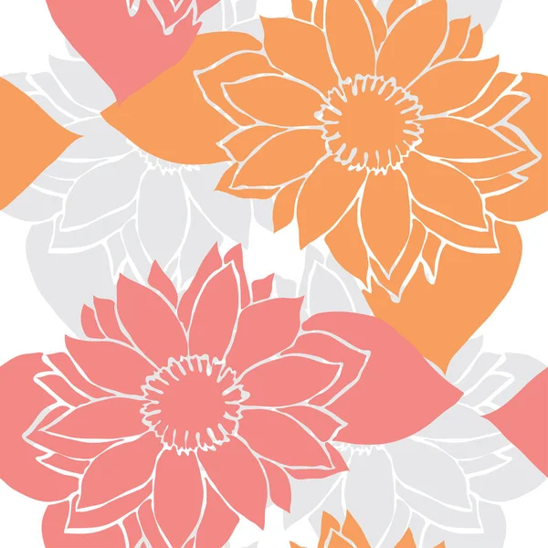 Κομψό Μοτίβο Χωρίς Ραφή Ηλιοτρόπια Σχεδιαστικά Στοιχεία Floral Μοτίβο Για — Διανυσματικό Αρχείο