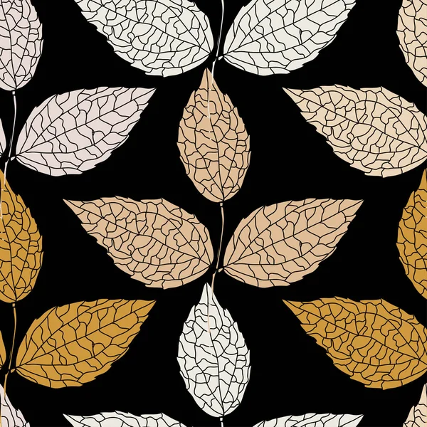 Elegante Naadloze Patroon Met Decoratieve Bladeren Design Elementen Bloemen Patroon — Stockvector