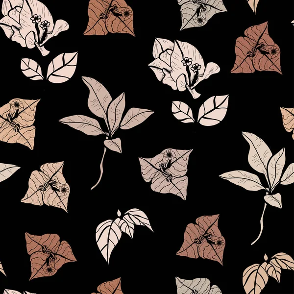 Elegante Naadloze Patroon Met Bougainvillea Bloemen Design Elementen Bloemmotief Voor — Stockvector