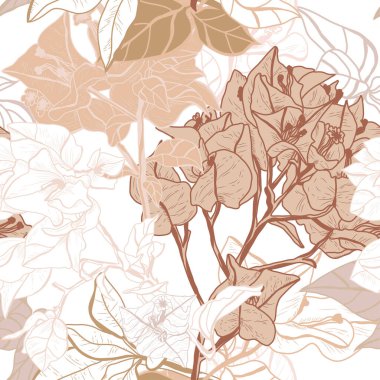 Begonviller çiçekleri, tasarım elemanları ile zarif dikişsiz desen. Davetiyeler için çiçek deseni, kartlar, baskı, hediye paketi, üretim, tekstil, kumaş, duvar kağıtları