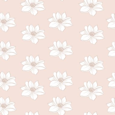 Şakayık çiçekleri ve tasarım elementleri olan zarif, pürüzsüz bir desen. Davetiyeler, kartlar, baskı, hediye paketi, imalat, tekstil, kumaş, duvar kağıtları için çiçek deseni