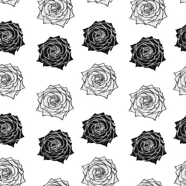 Элегантный Бесшовный Узор Цветами Роз Элементами Дизайна Цветочный Узор Приглашений — стоковый вектор