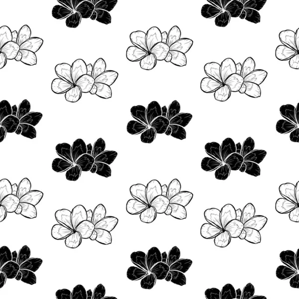 Elegante Patrón Sin Costuras Con Flores Elementos Diseño Patrón Floral — Archivo Imágenes Vectoriales